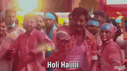 Happy Holi Throwing Colorful Water GIF