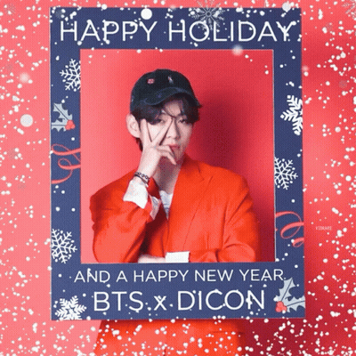Happy Holiday And Happy New Year BTS X Dicon Picture Frame GIF