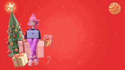 Happy Holiday Girl Sill Working GIF