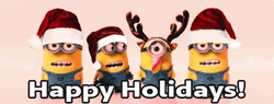 Happy Holiday Minions Singing GIF