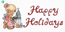 Happy Holiday Mother And Child Making Christmas Tree GIF