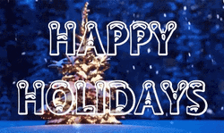Happy Holiday Raining Snow GIF