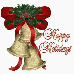 Happy Holiday With Bells And Ribbon GIF