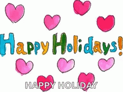 Happy Holiday With Many Hearts GIF