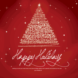 Happy Holiday With Tree Made Of Lights GIF