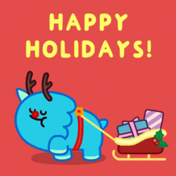 Happy Holidays Dino Sally Sled GIF