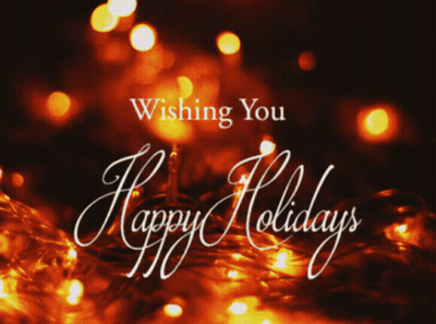 Happy Holidays Greeting Card With Christmas Lights GIF