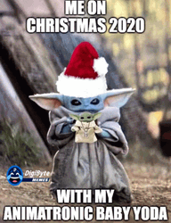 Happy Holidays Meme Baby Yoda GIF