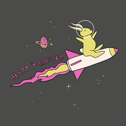 Happy Holidays Meme Easter Bunny Flying GIF