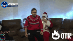 Happy Holidays Meme Sitting On Santa GIF