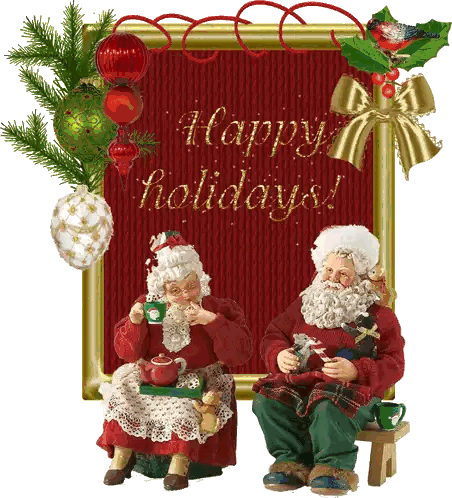 Happy Holidays Santa Sign Sticker