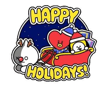 Happy Holidays Santa Sleigh Sticker
