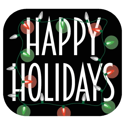 Happy Holidays Sign With Lights Sticker