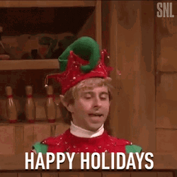 Happy Holidays SNL Elf GIF