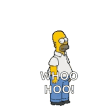 Happy Homer Woohoo Powerful Kick Dance GIF