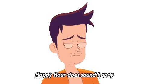 Happy Hour Cartoon Sticker