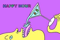 Happy Hour Cartoon Drinking