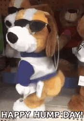 Happy Hump Day Twerking Dog Toy Meme GIF