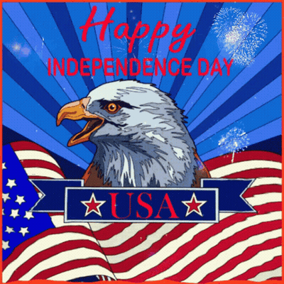 Happy Independence Day Eagle American Flag GIF