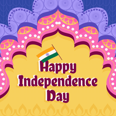 Happy Independence Day Greeting Card With Flag GIF