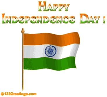 Happy Independence Day Greeting With Flag Sticker