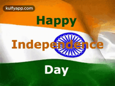 Happy Independence Day Greeting With Waving Flag GIF