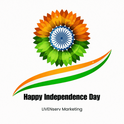 Happy Independence Day Poster With Flower Design GIF