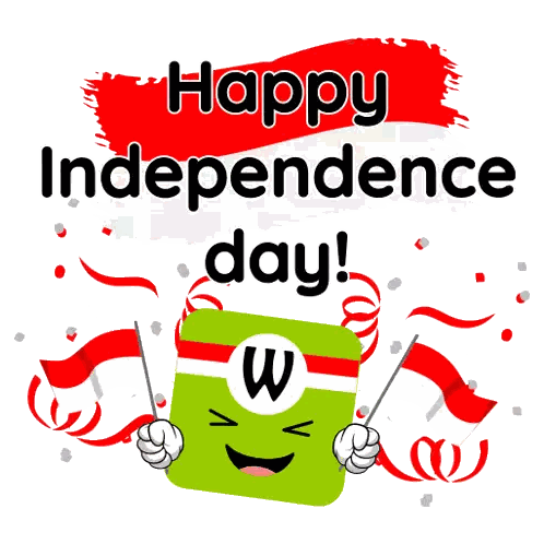 Happy Independence Day Poster With Green Box Sticker