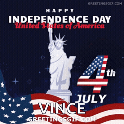 Happy Independence Day United States 4Th July Vince Greetings GIF