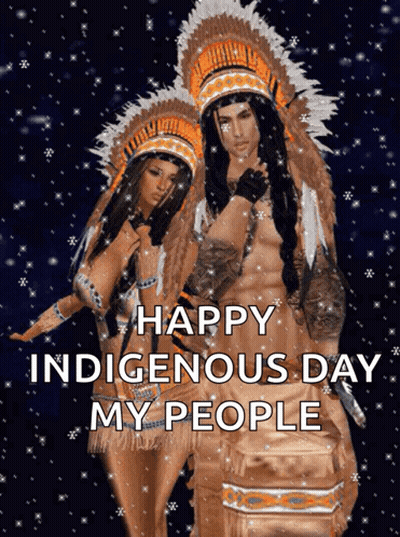 Happy Indigenous Day Native American Couple GIF