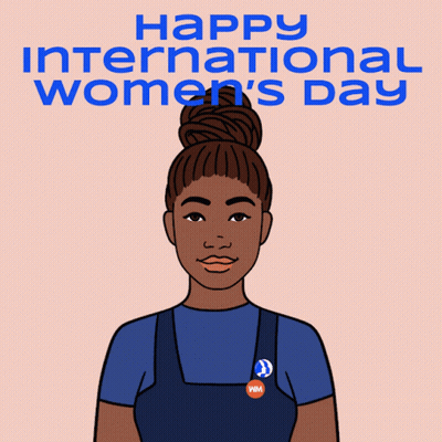 Happy International Women's Day Cartoon Woman GIF