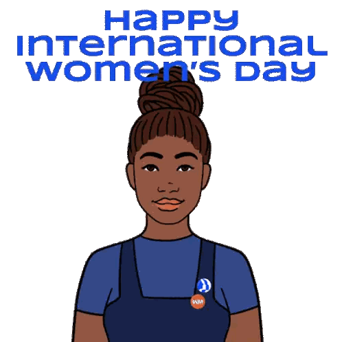 Happy International Women's Day Cartoon Woman Sticker