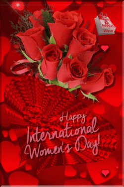 Happy International Women's Day With Beautiful Roses GIF