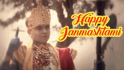 Happy Janmashtami Holy Man Giving Blessing GIF