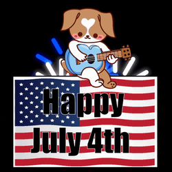 Happy July Dog Plays Guitar GIF