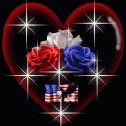 Happy July Heart Sparks GIF