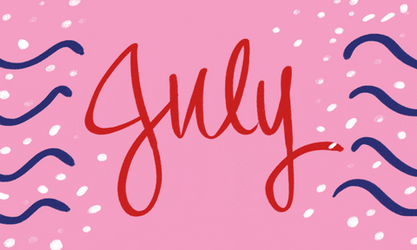 Happy July Letters Moving GIF