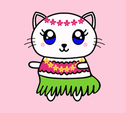 Happy Kawaii Cat Hawaiian Dance GIF