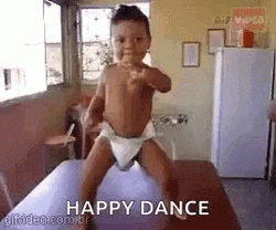 Happy Kid In Diaper Dancing GIF