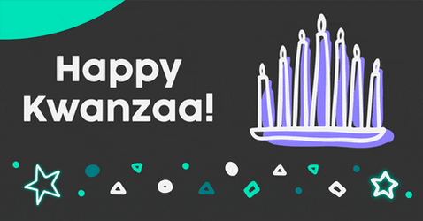 Happy Kwanzaa Candle Sticks Stars GIF