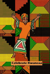 Happy Kwanzaa Dancing African Lady GIF