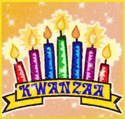 Happy Kwanzaa Sparkling Candles GIF