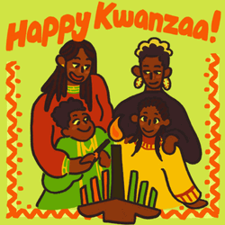 Happy Kwanzaa With Animated Family