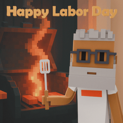 Happy Labor Day Greeting Card With Cartoon Character GIF