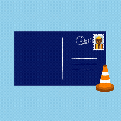 Happy Labor Day Postcard With Construction Cone GIF