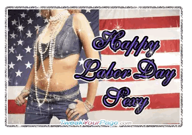 Happy Labor Day Sexy Woman Sticker