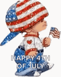 Happy Labor Day Sparkling American Boy  GIF