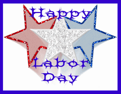 Happy Labor Day Sparkling Stars GIF