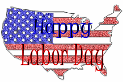 Happy Labor Day U.S Map Flag GIF