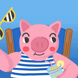 Happy Labor Day Weekend Cute Pig GIF